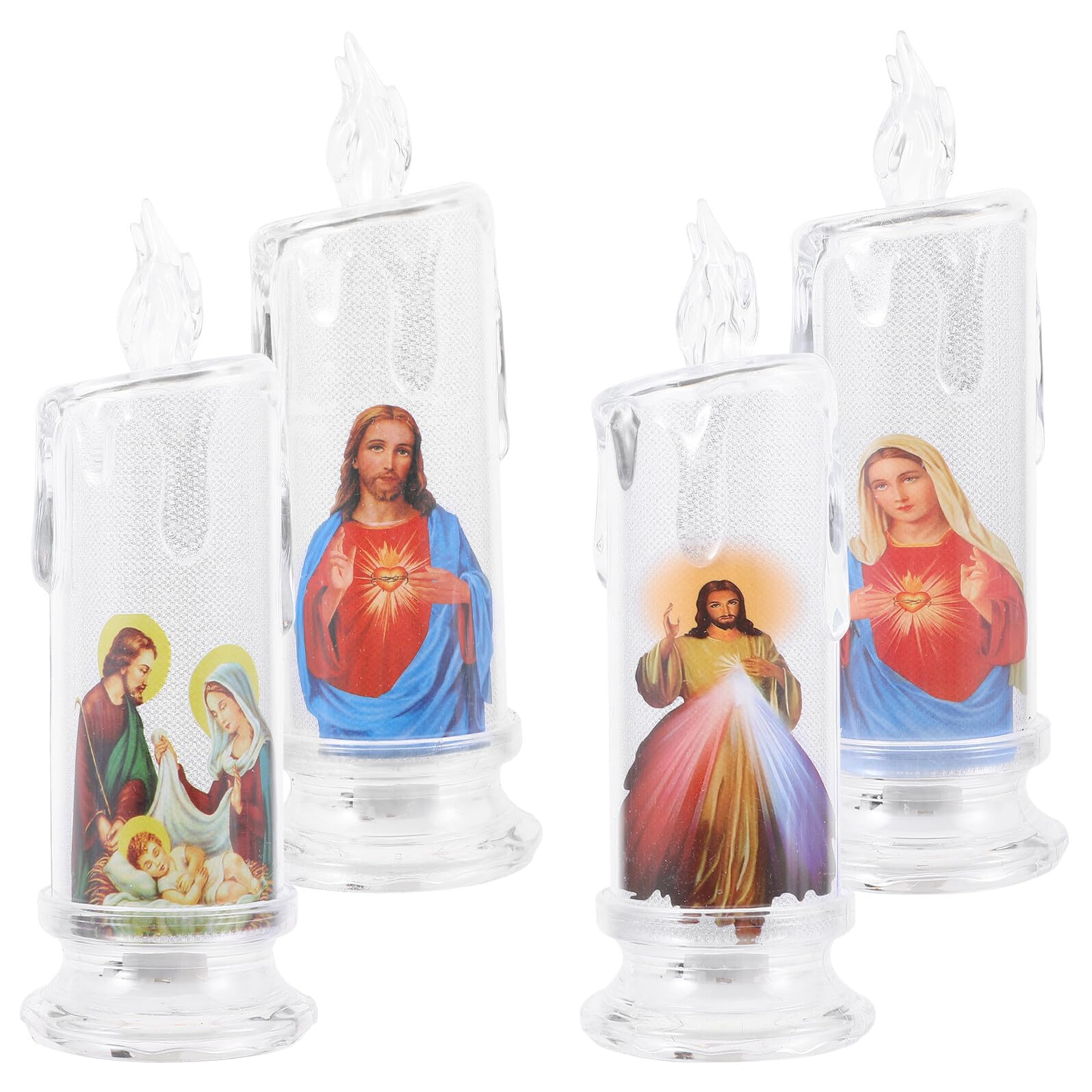 Velas LED religiosas de Jesús luz cálida sin llama para adoración 8