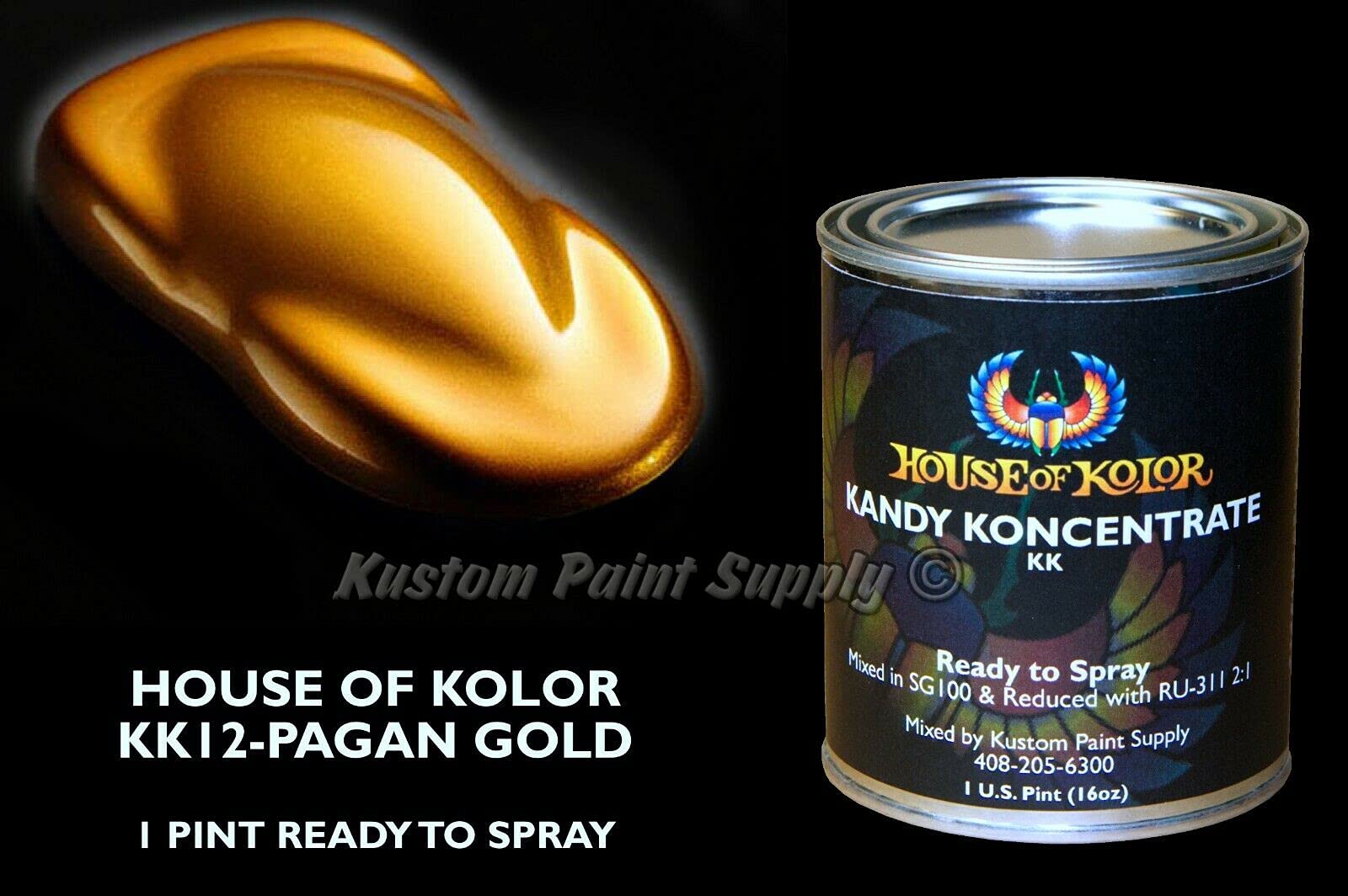 Amazon.com: House of Kolor Pagan Gold Kandy KK12 1 Pint Can Ready