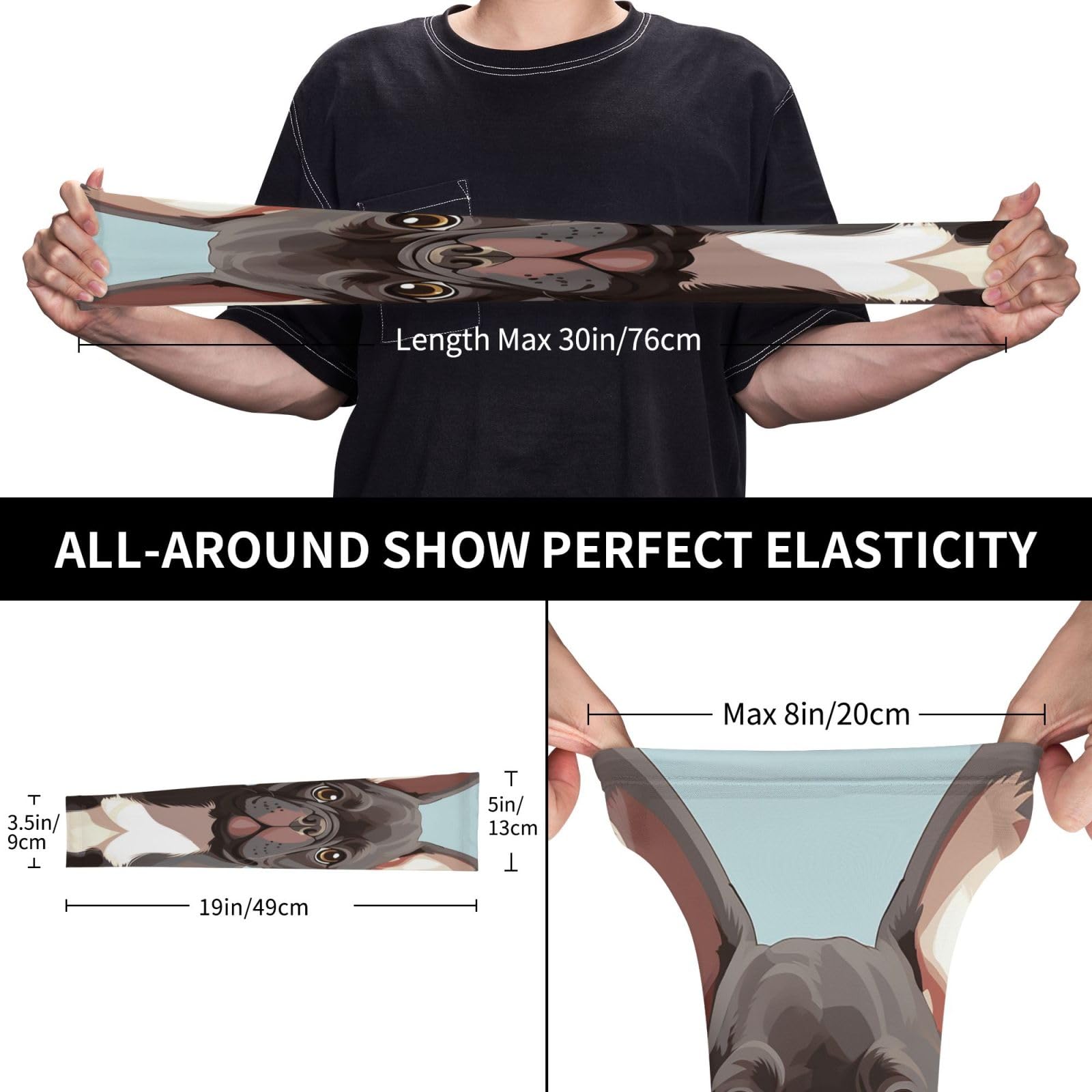 VTCTOASY Arm Sleeves for Men Women UV Sun Protection Sleeves French Bulldog Dog Cute Arm Sleeve Cooling Tattoo Cover