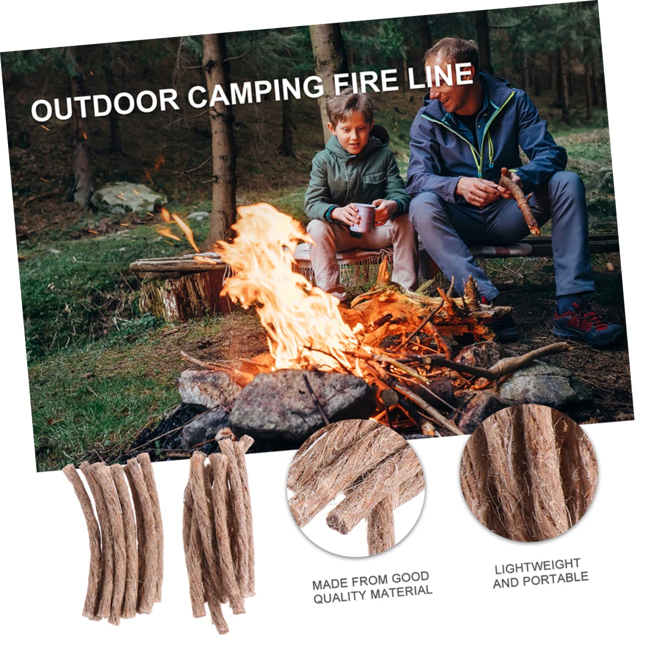 Toddmomy Survival Wick Lighter 20pcs Rope Wick Beeswax Twine Versatile Fire Starter for Adventure