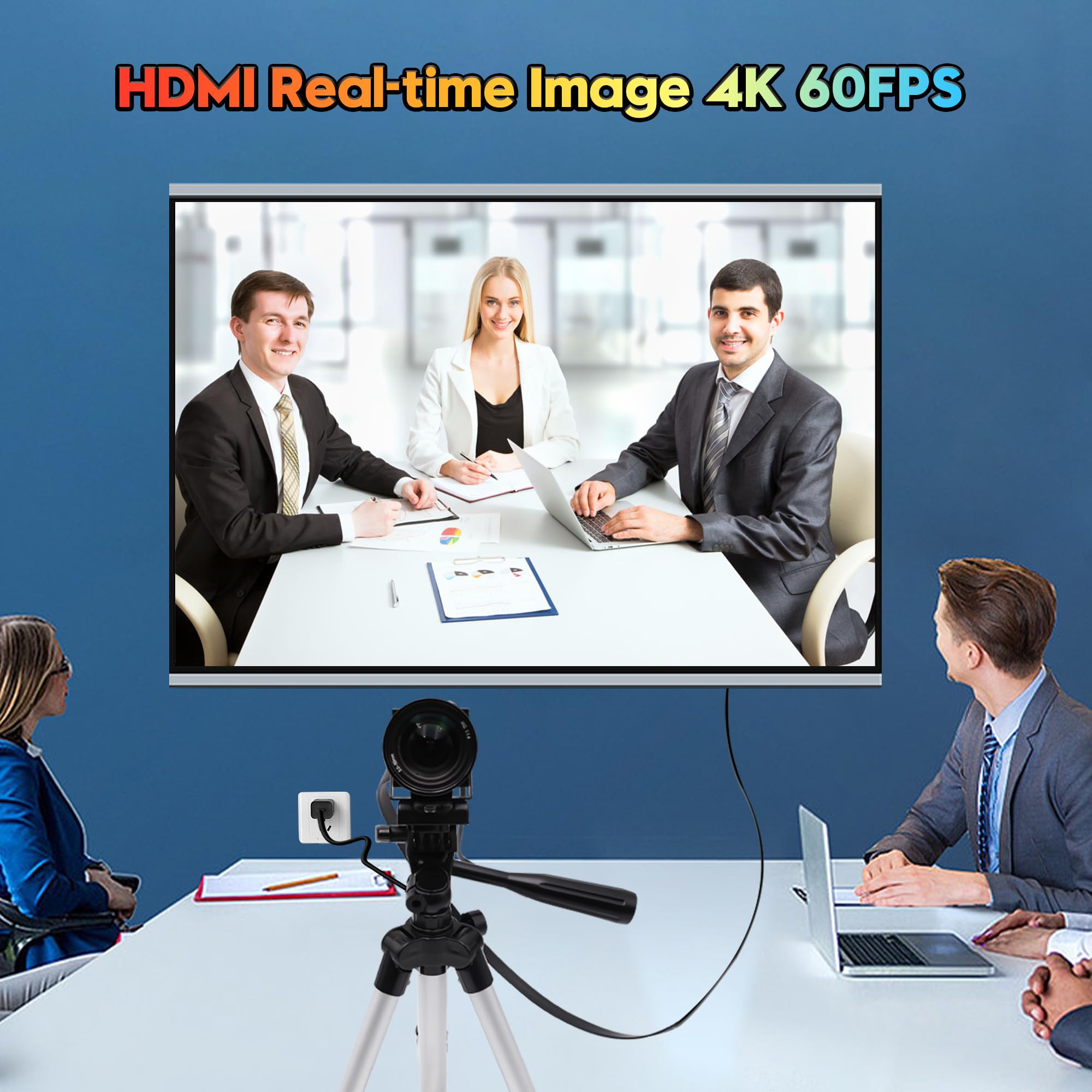 Svpro Fotocamera USB 4K 60fps HDMI Zoom Manuale Streaming Webcam 3.0 Esterna per Computer con CS Mount 5-50 mm Teleobiettivo Zoom Microscopia Telecamera Industriale per Laptop, Monitor, TV