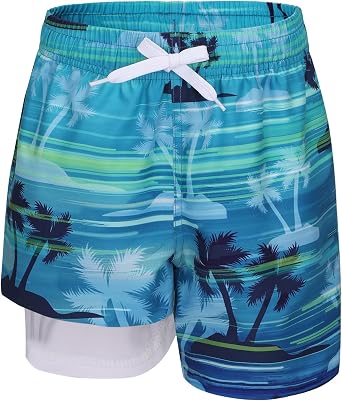 Boys Swim Trunks Swim Shorts with Compression Liner for Kids Boys Quick Dry Board Shorts Beach Shorts Swimwear