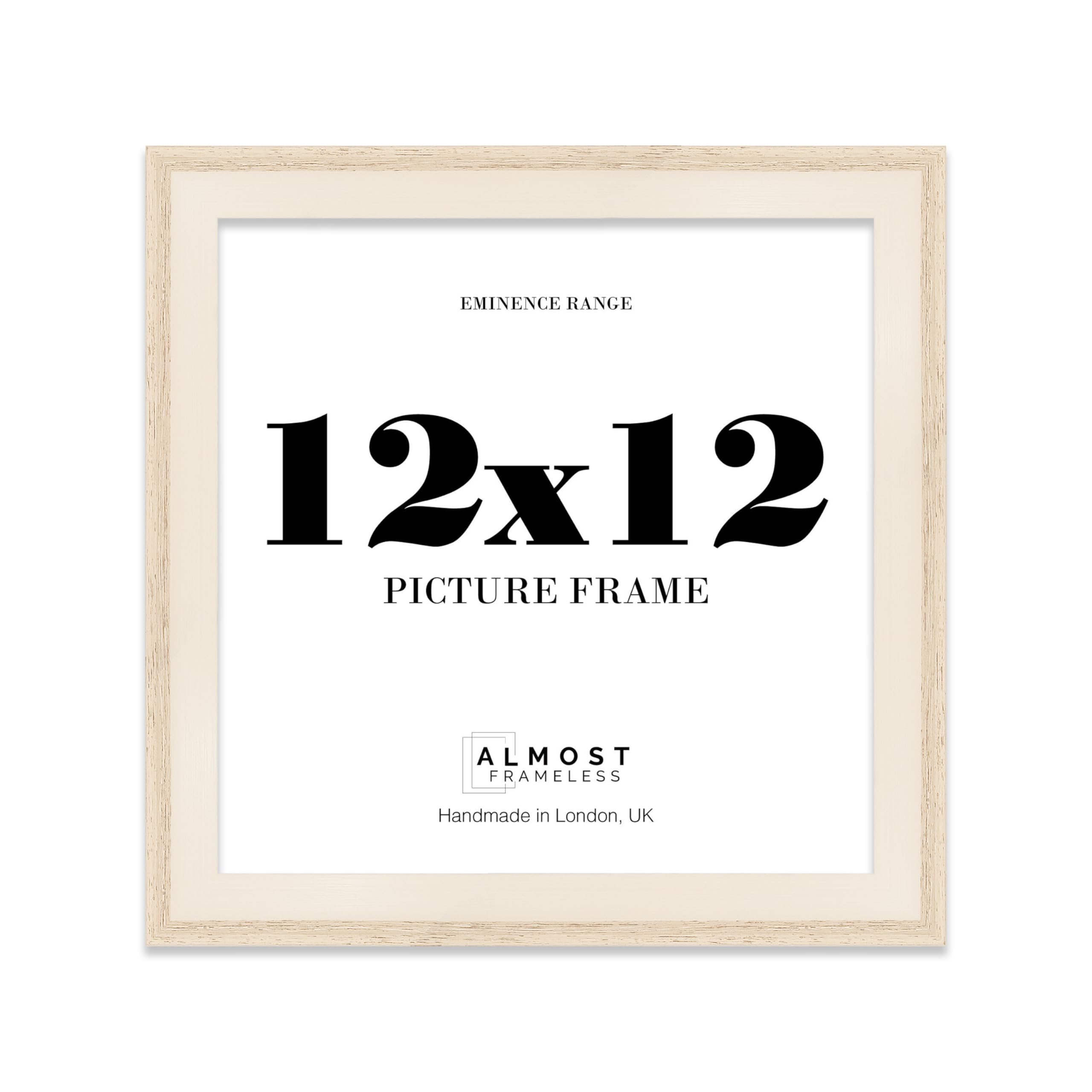 12x12" Oak Picture Frame - Rustic Wood Industrial Effect Photo Frame for Wall Display, Ideal for Posters, Prints & Home Décor, Wall Hooks and Kickstand, 32mm Edge - 1 Pack