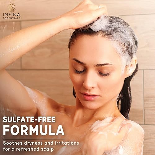 Miniatura 5 de Juego de champú y acondicionador de ricino para el crecimiento del cabello con aceite de romero y menta, limpia, fortalece y brille, antipérdida de