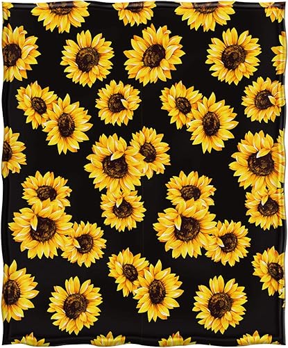 Miniatura 2 de Jekeno Manta de Regalos de Girasol para Mujeres y Niñas, Regalos de Decoración de Girasoles para Amantes de los Girasoles Adultos y Niños, Linda