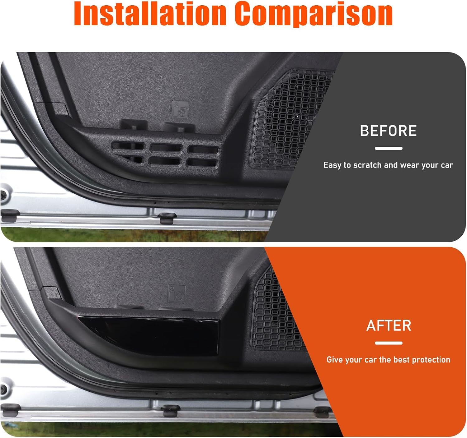 Daeiclru Car Door Anti Kick Panel Trim Cover Compatible with Toyota Tacoma 2024 2025, Rear Inner Door Anti Kick Decorative Panel Protection Accessories, 2PCS (Glossy Black)