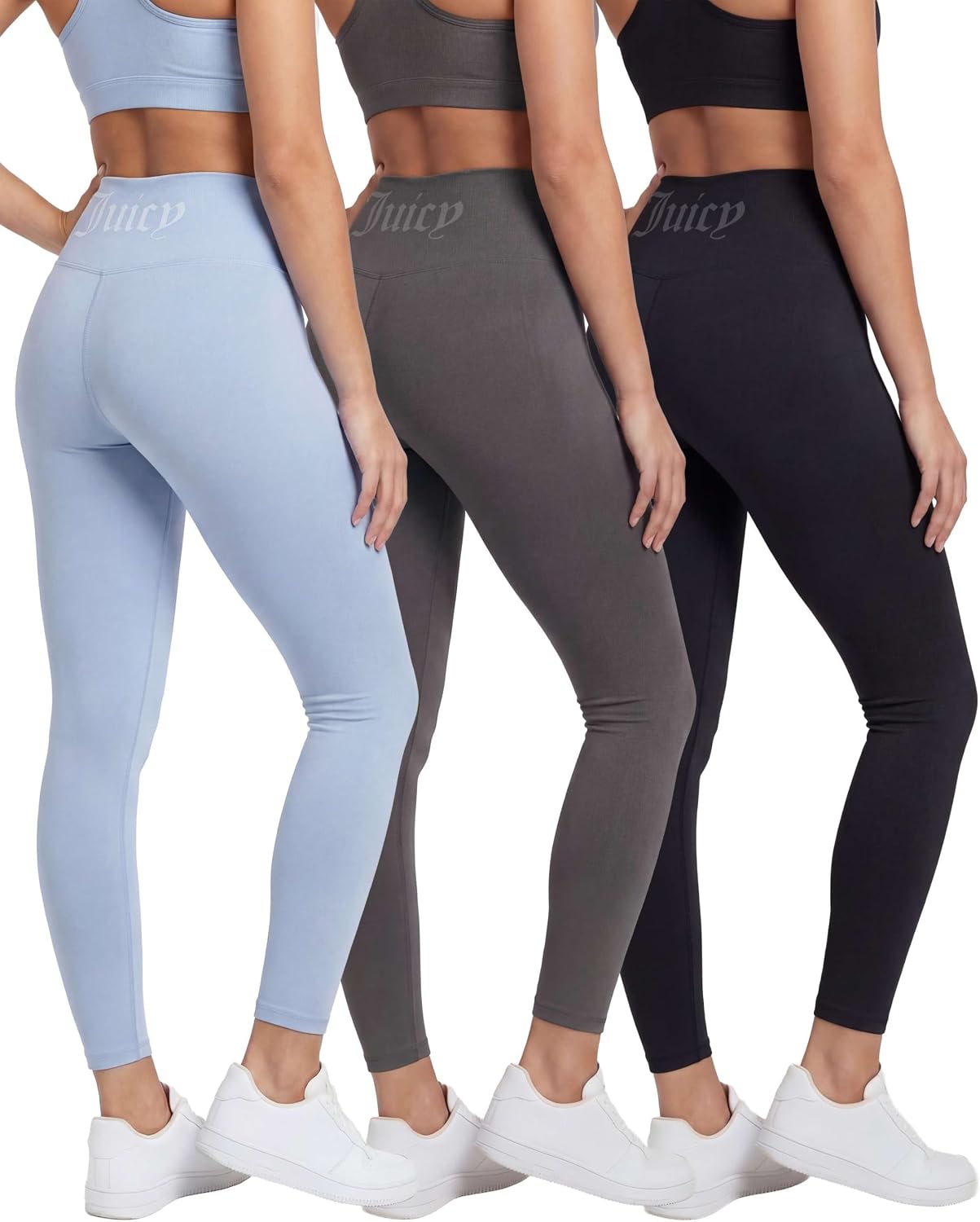 Juicy Couture Women's Leggings High Waisted Yoga Pants Tummy Control Workout Athletic Compression Running Gym Pilates