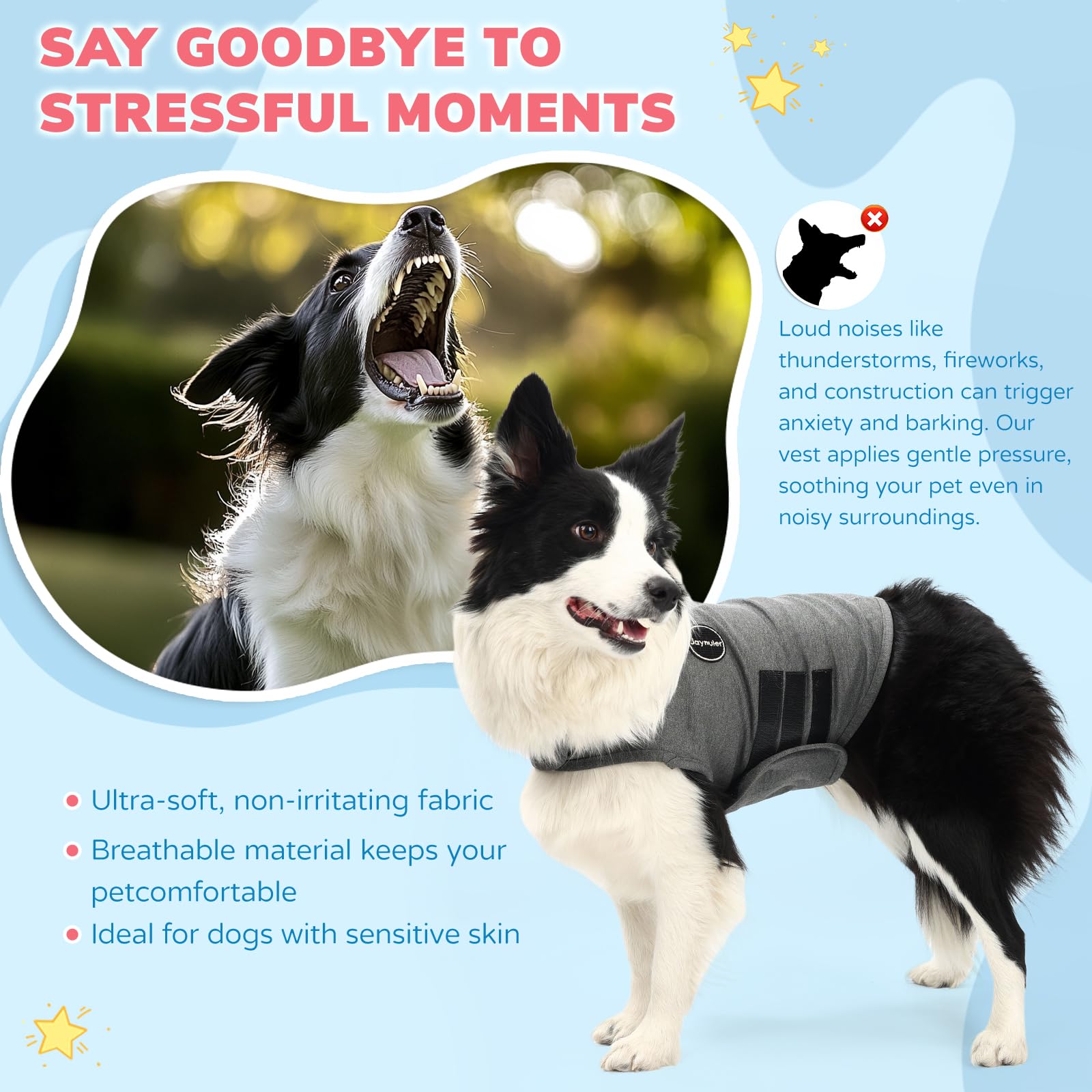 IDOMIK Dog Anxiety Calming Hoodie - Breathable Dog Anxiety Jacket Vest For