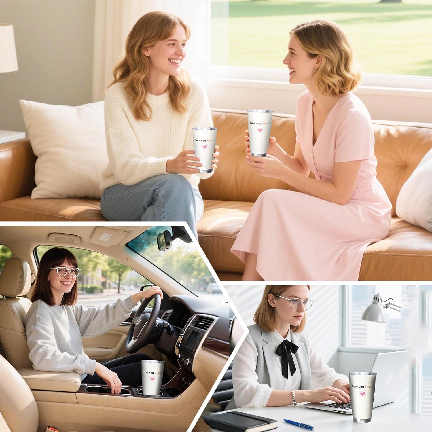 Best Cousin Gifts for Women, 20 Oz Insulated Cousins Travel Tumbler, Cousins Birthday Gifts, Travel Mug Gift for Cousin Female - Image 3