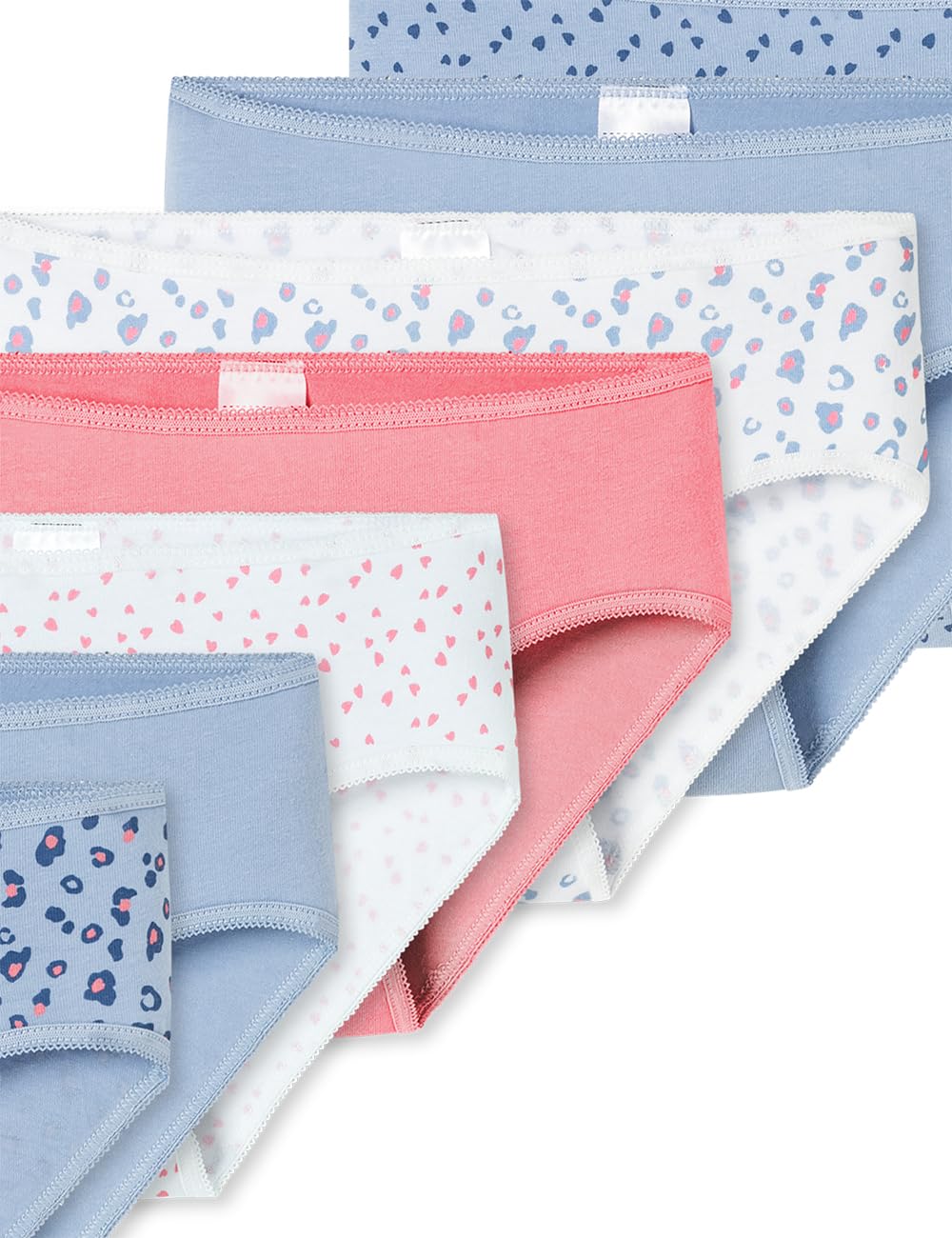 Schiesser Mädchen 7 Pack Slips Unterhosen - 95/5 Organic Cotton Bio Baumwolle - Größe 92 Bis 140 Slip (7er Pack)