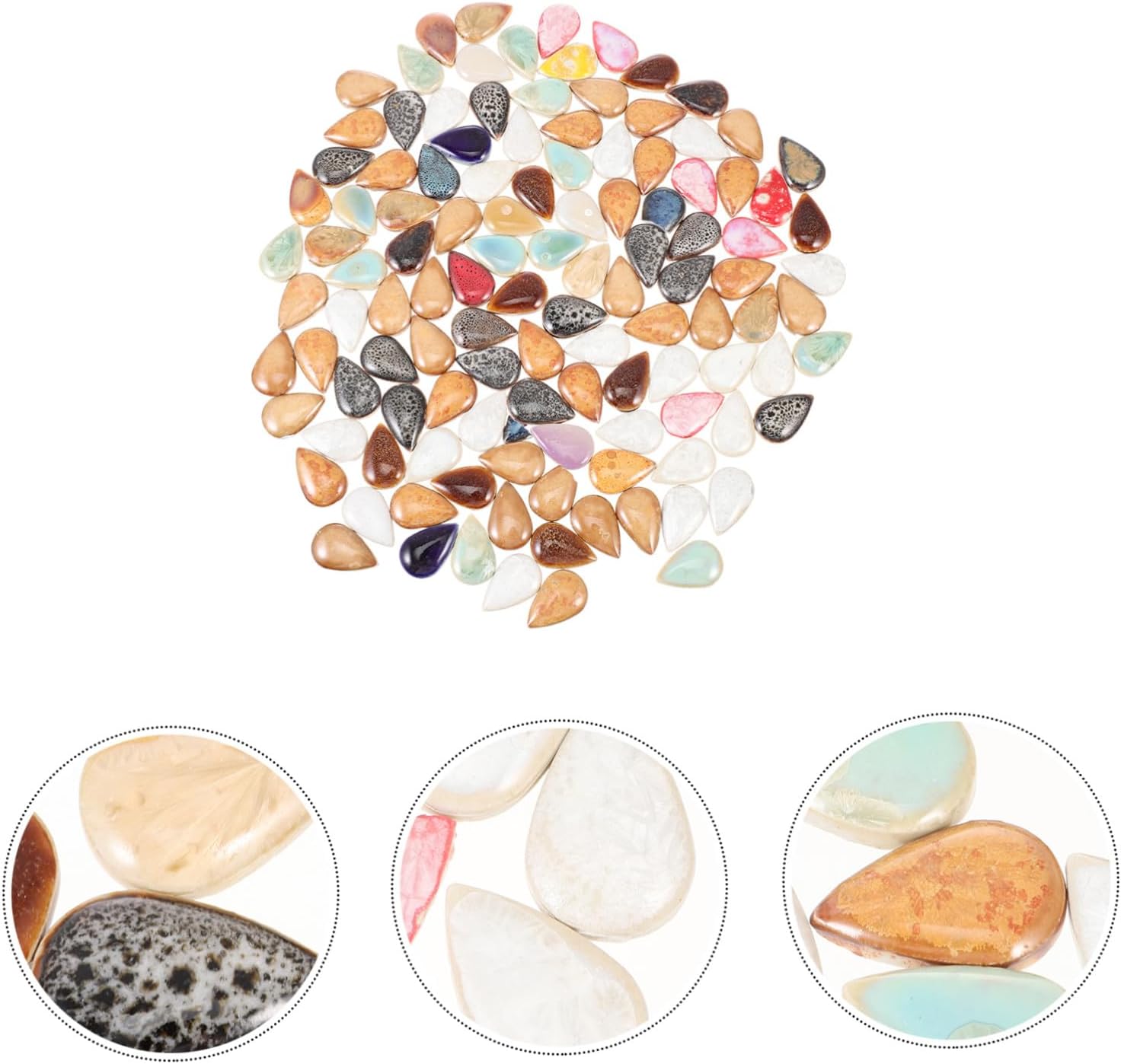 Gatuida Irregular Ceramic Mosaic Tiles DIY Supply Bag for Arts Crafts Garden Decoration Unique Handcraft Pieces