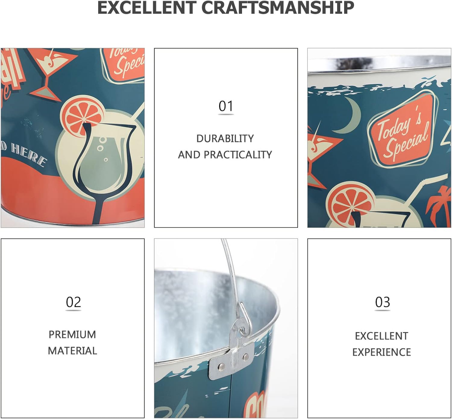 5 Off Amosfun ステンレススチールアイスバケツ小型メタルバケツシャンパンワインバケットパーティーのハンドル付き小さなバケツキャンディーセンターピースバー用品 Www Larrypolatsch Com