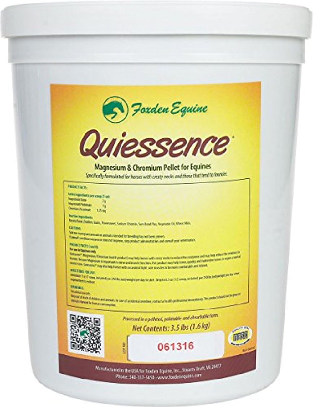 QuiessenceFoxden Equine 3.5 lb Banana Flavored Magnesium Pellets Founder Calming Sore Muscle Supplement