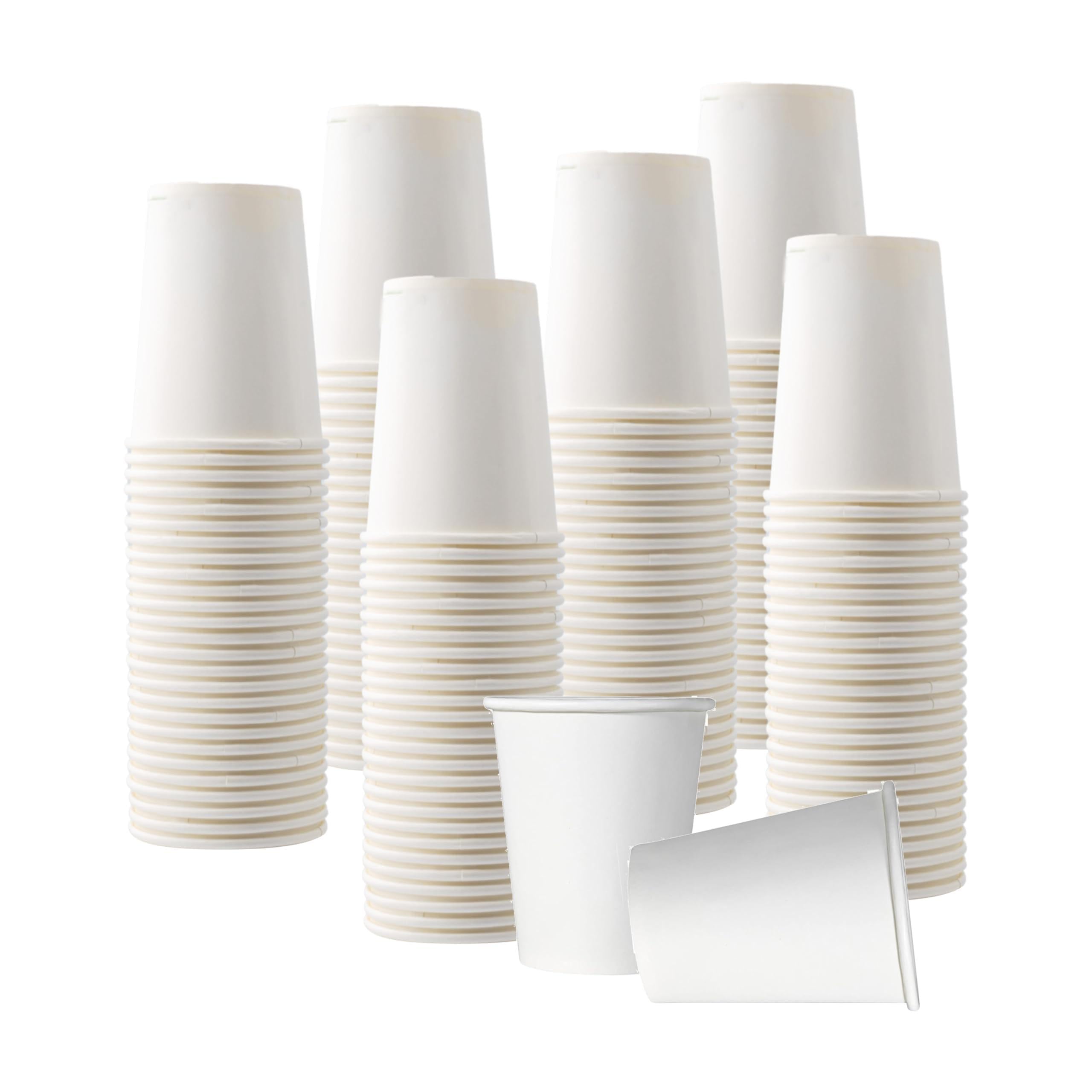 DETERMONDO Bicchieri in Carta 180 ml, 500 Pezzi, Bianchi, Monouso Compostabili, Ecologici e Biodegradabili, Per Acqua, Resistenti per Bevande Fredde e Calde, Ideali per Eventi, Feste, Catering