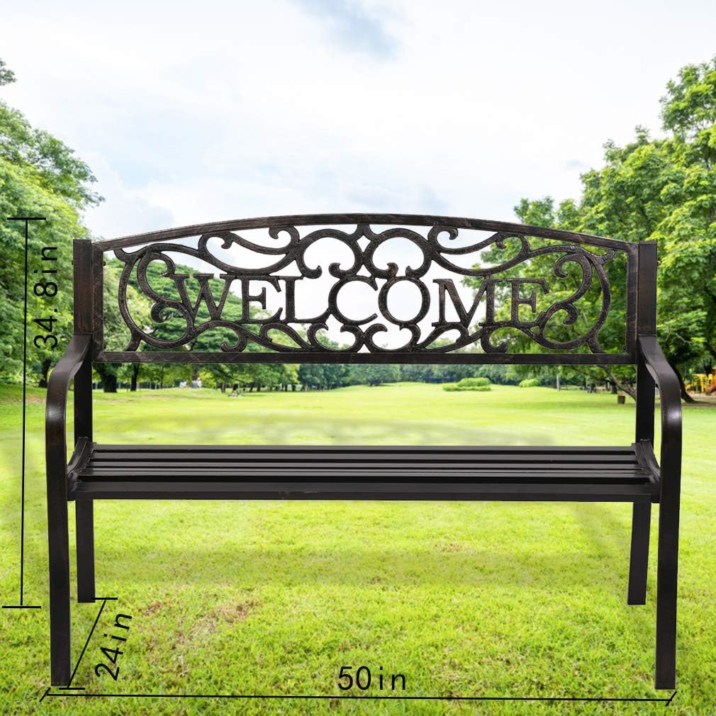 FDW bench in a lush garden setting