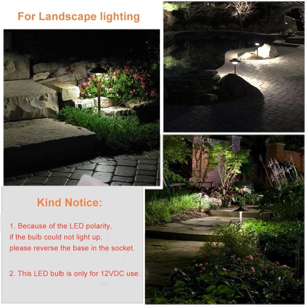 Cheopha T10 T5 Wedge Base LED landscape Light Bulbs 194 168 W5W 921 912 LED Bulbs for Outdoor Landscape Path Step Deck Lights Cool White 12VAC/DC Kits : Tools & Home Improvement