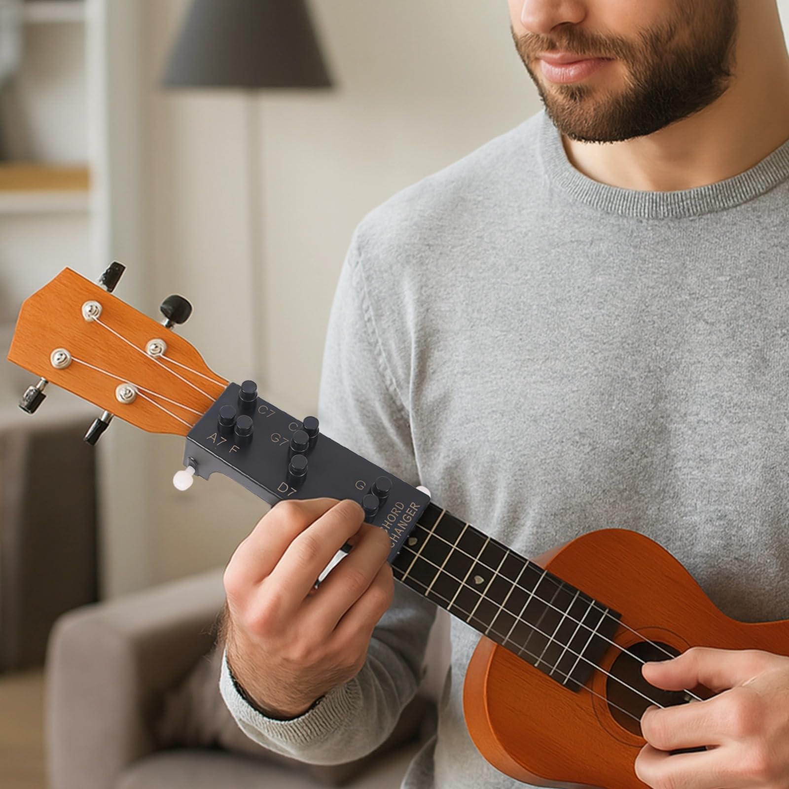 Akord gitarowy trener dla początkujących, zmieniacz akordów z ABS, ukulele dla dorosłych i dzieci, prezent dla graczy ukulele i osób uczących się gitary, do gitary akustycznej/ukulele
