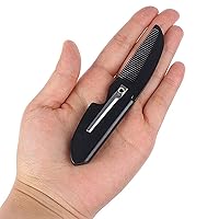 Vista 5 de AYMAYA Comb, Professional Beard Brush Men Mustache Comb Portable Magic Handle Hair Combs Hair Face Care Styling Tool Anti Static Folding Comb