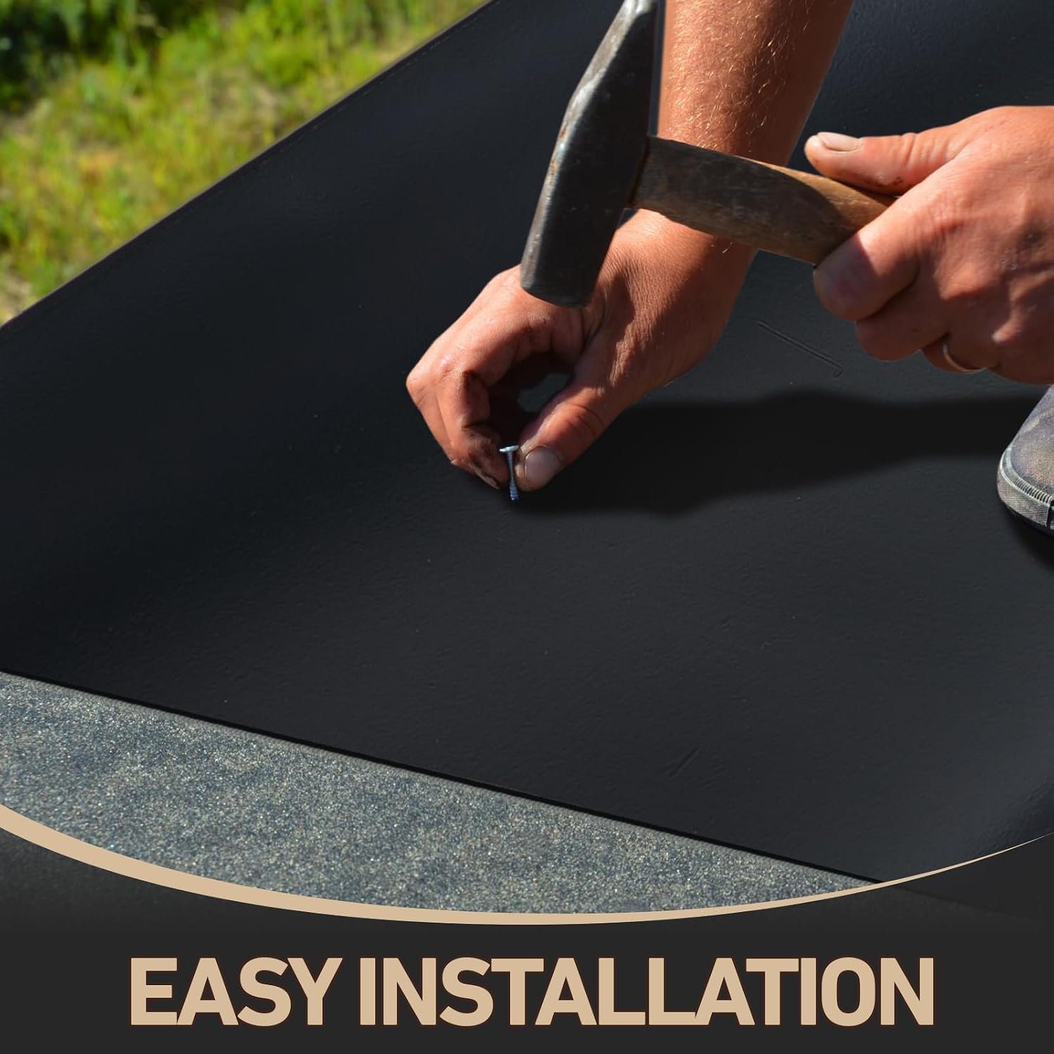 Pushglossy 52.49 ft x 16.14 Inches Black Under Deck Drainage System Trough, HDPE Waterproofing Membrane, 0.03'' Thick, Rain Drainage System for Under Deck Ceiling, Fit Joist Spacing Under 16 Inches