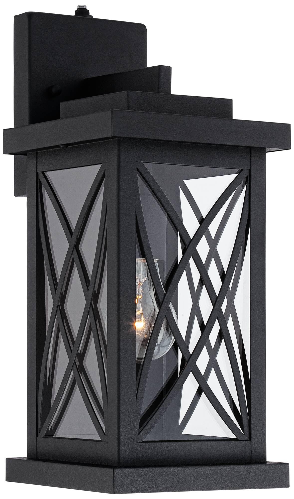 Woodland Park Mission Outdoor Wall Light Fixture Black Metal15 Clear Glass Security Dusk to Dawn for Cottage Core Exterior House Porch Patio Outside Deck Garage Yard Front Door