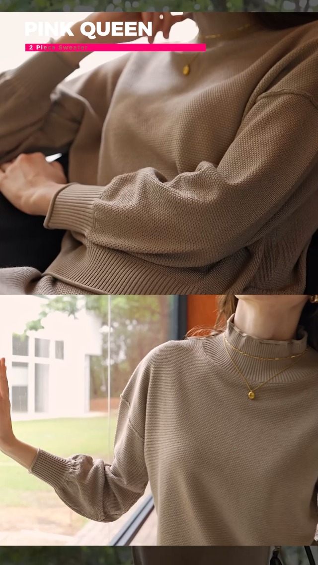Amazon.com: Pink Queen Women's Two Piece Sweater Skirt Set Knit Pullover  Top Waffle Knit Maxi Dress Vacation Outfits Fall Apricot S : Clothing,  Shoes & Jewelry