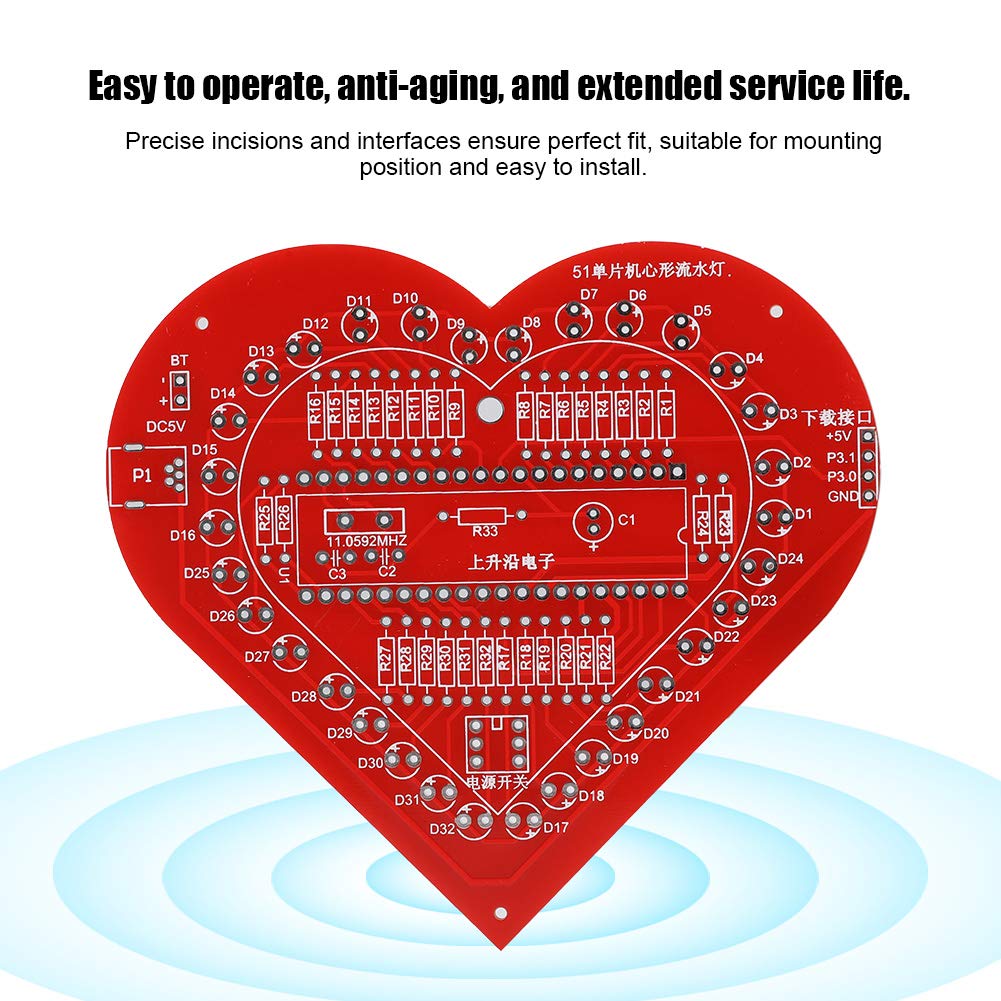 Led Heart Pcb Kolorowe 12 × 10 × 1 Diy Kolorowe Modu?y Mcu Lampa w Kszta?cie Serca Lampa Elektroniczna Zestaw P?ytek Drukowanych led heart kit led circuit imprimé Leiterplatten