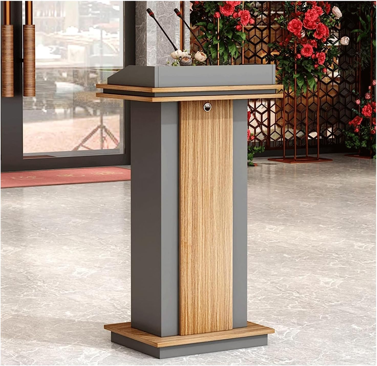Speech Podium Podium Stand with Baffle Lecterns Pulpits for Churches for Office School Auditorium Speech Teaching Pulpits Fashion