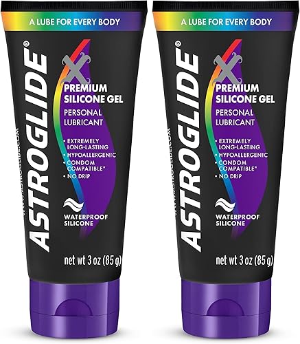 Miniatura 12 de Astroglide Lubricante de silicona (5 onzas), lubricante personal híbrido X LiquiGel para sexo vaginal y anal, sedoso y ligero para hombres, mujeres