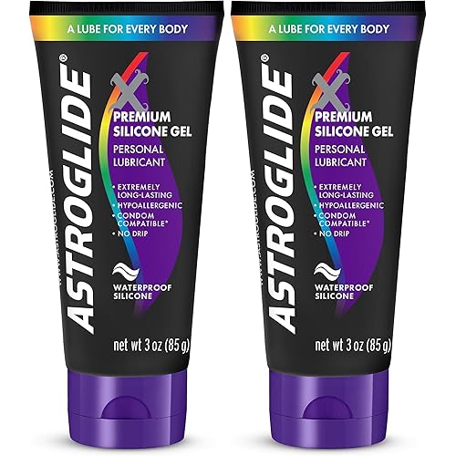 Astroglide X Silicone Based Sex Lube Gel (3 oz.) | Waterproof & Long-Lasting Personal Lubricant Gel | Condom Safe | Not Made with Parabens or Glycerin | Intimate Lube for Couples, Men and (Pack of 2)