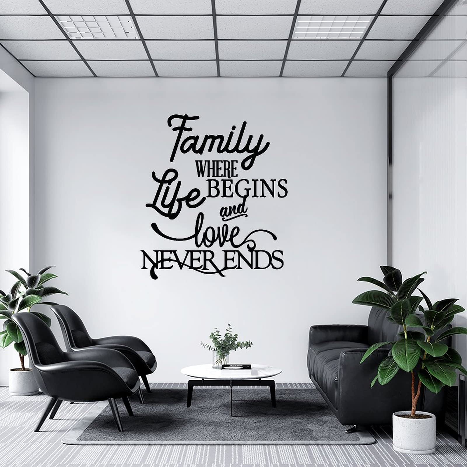 Stickers muraux Family citation salon chambre décalcomanie vinyle 56 cm