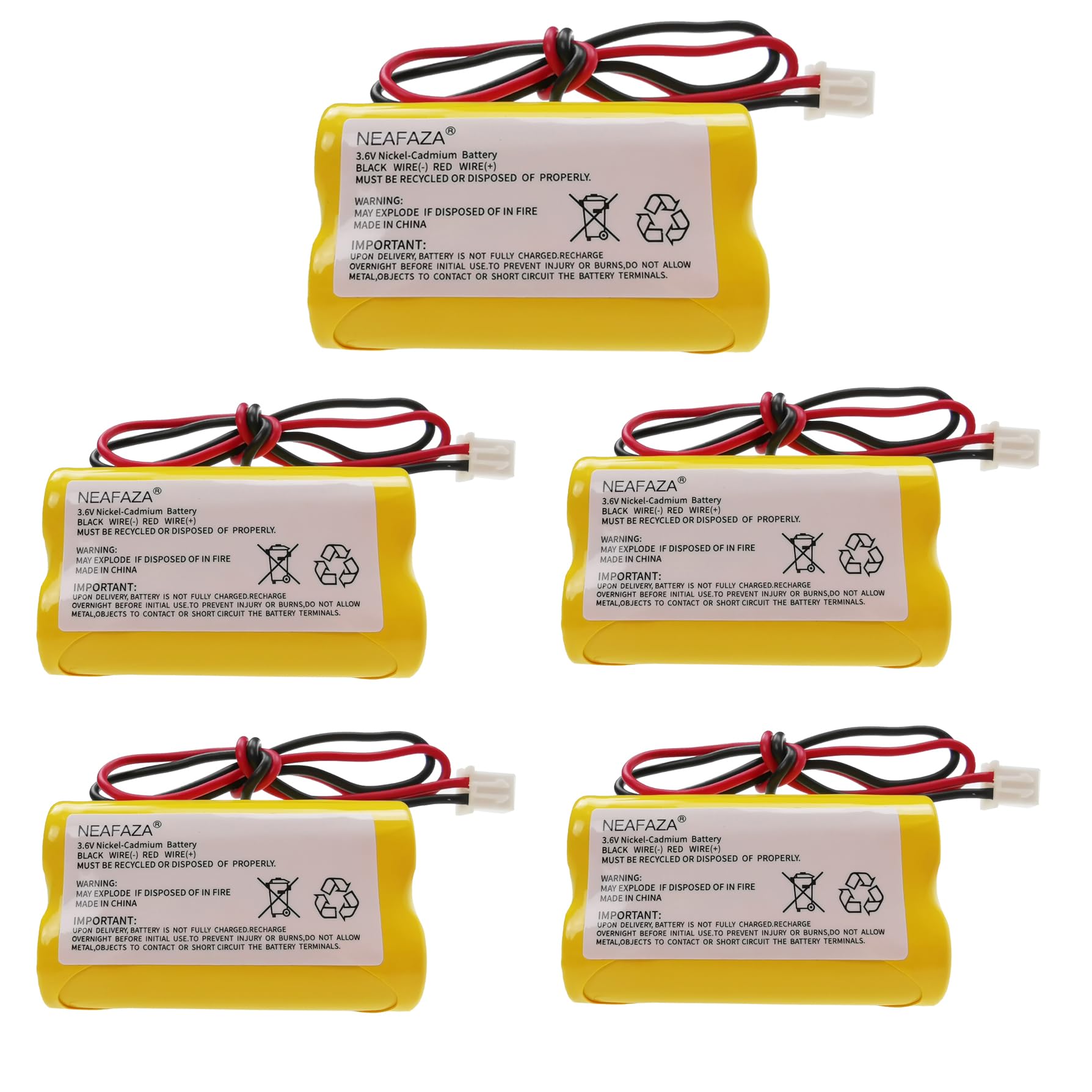 NEAFAZA 3.6V 900mAh AA Ni-Cd Exit Sign Emergency Light Battery Pack Replacement Compatible with Exitronix 10010037 Unitech 6200RP Dantona CUSTOM-318