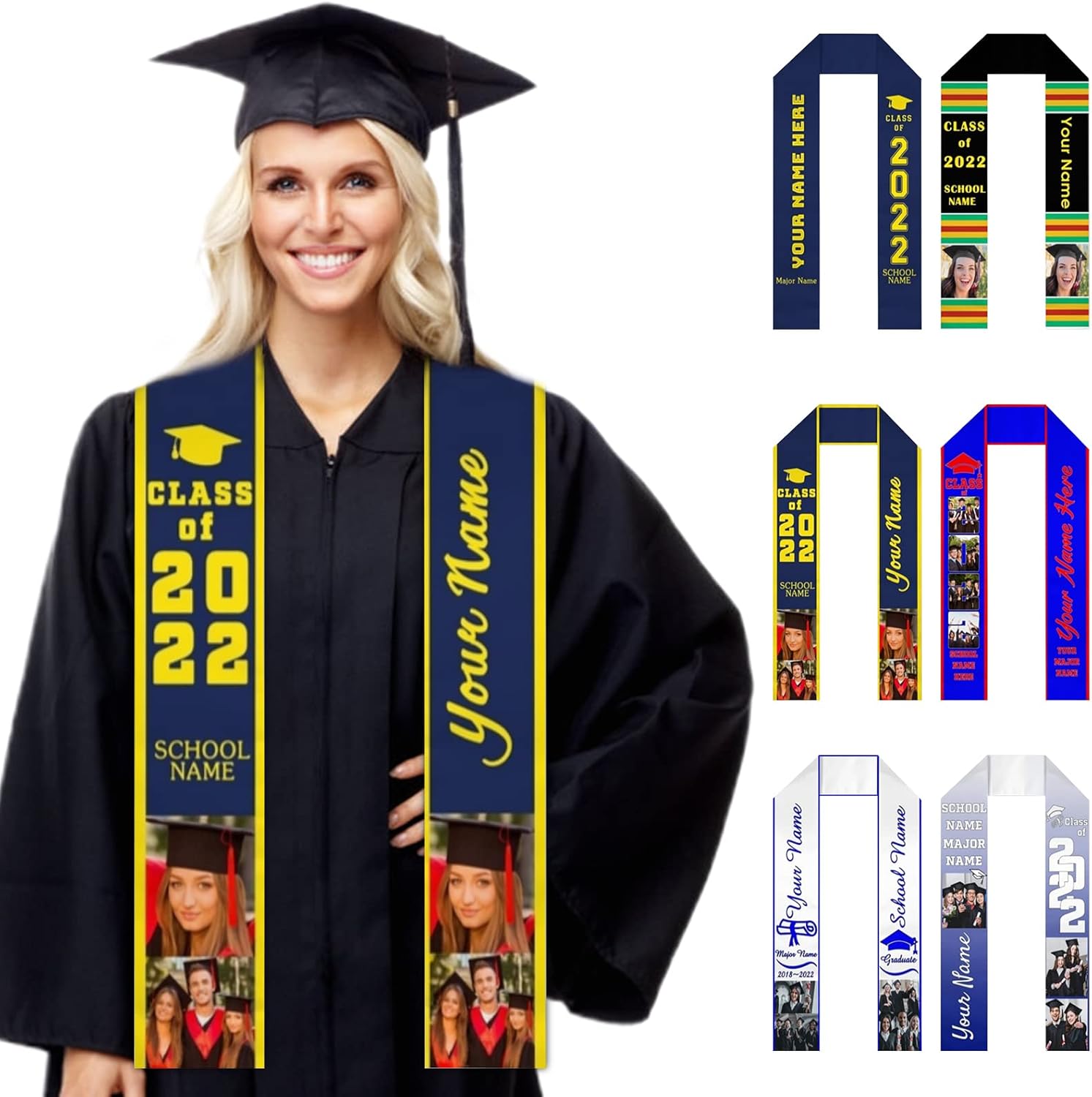 Premium Custom Stole, Premium Dual Stole, Grad Gifts, Memory Stole