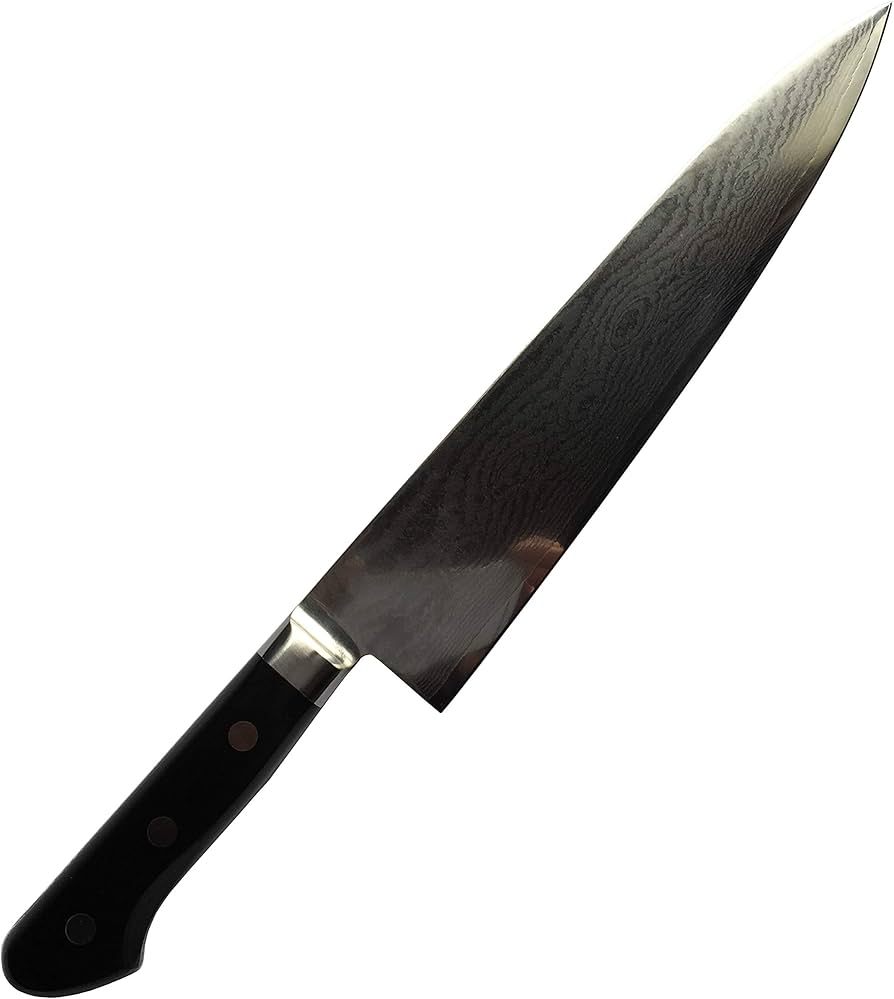 Amazon｜澤数馬 牛刀包丁 シルバー 全長37cm 源明利VG10ダマスカス