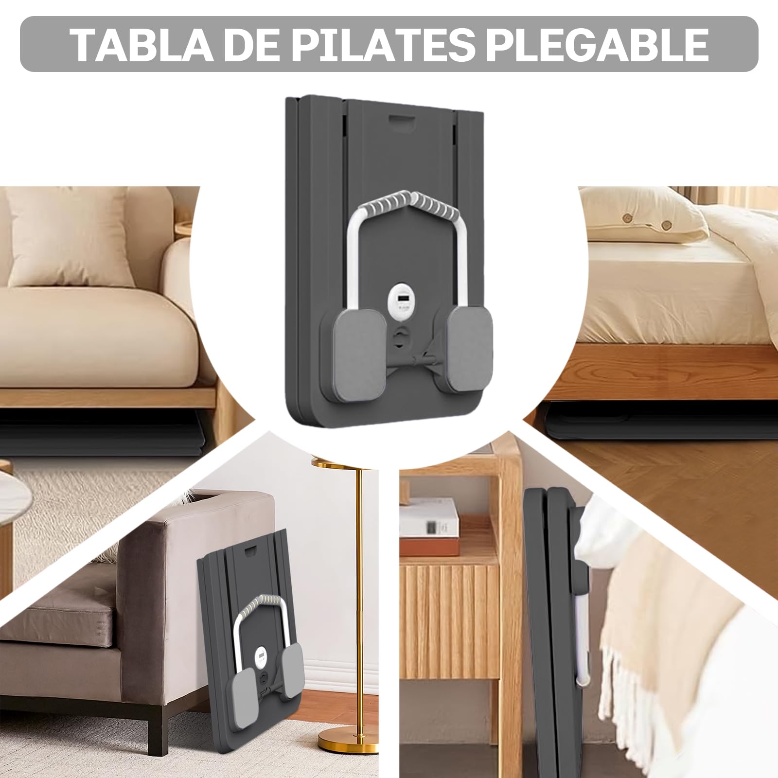 Pilates Board, riformatore pilates 5 in 1 con ruota addominale automatica e timer, multifunzione, pieghevole, per la casa e la palestra (nero)