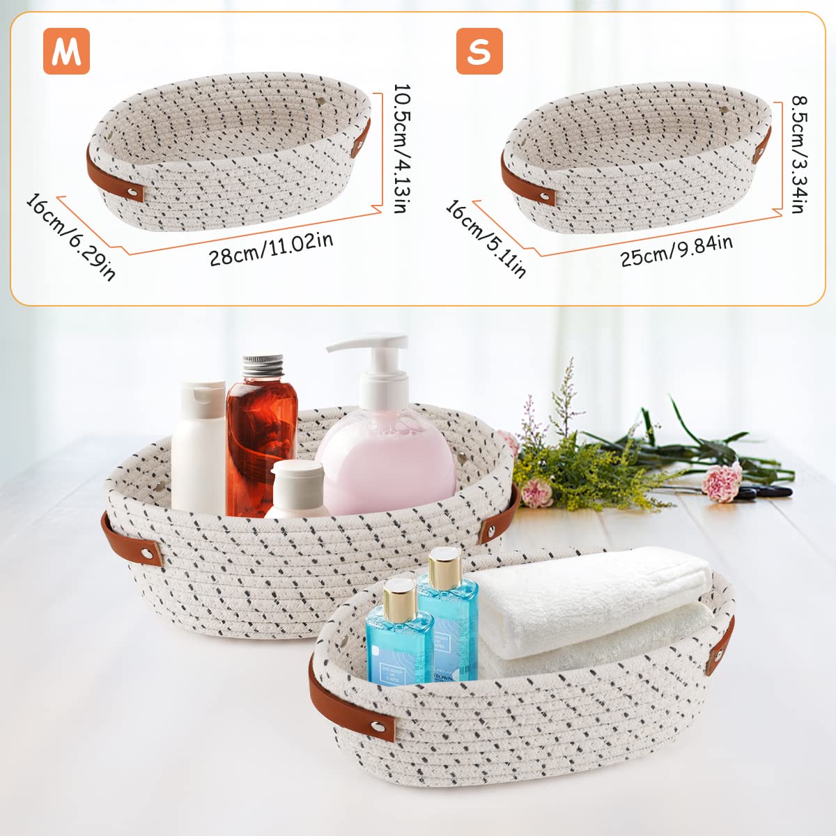 Cesto Portaoggetti Intrecciato KILPDNZA Cesto Portaoggetti In