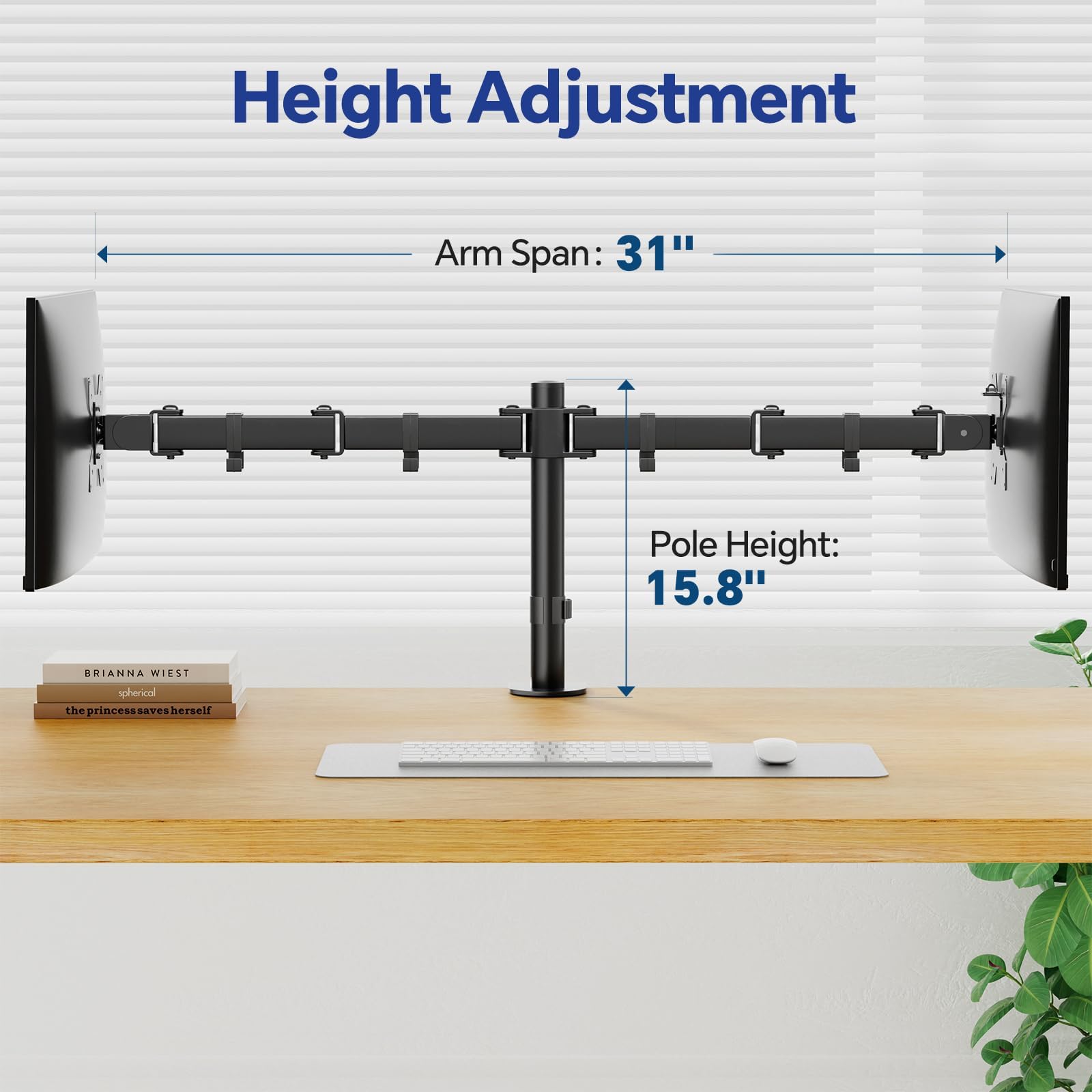 Braccio Supporto Doppio Monitor per Schermo 17-34" VESA 75x75/100x100