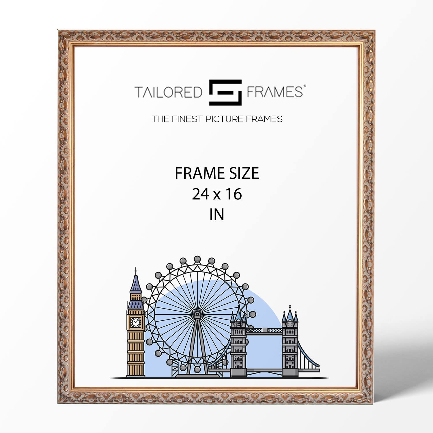 Vienna Gold 24" x 16" | Rustic Style Vintage Single Picture Frame | Wall Hanging Type | Photo Frame Without Mount