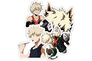 MHA Katsuki Bakugo Kacchan Funny Pack 4Pcs BakuDeku Stickers for Universal Uses:...