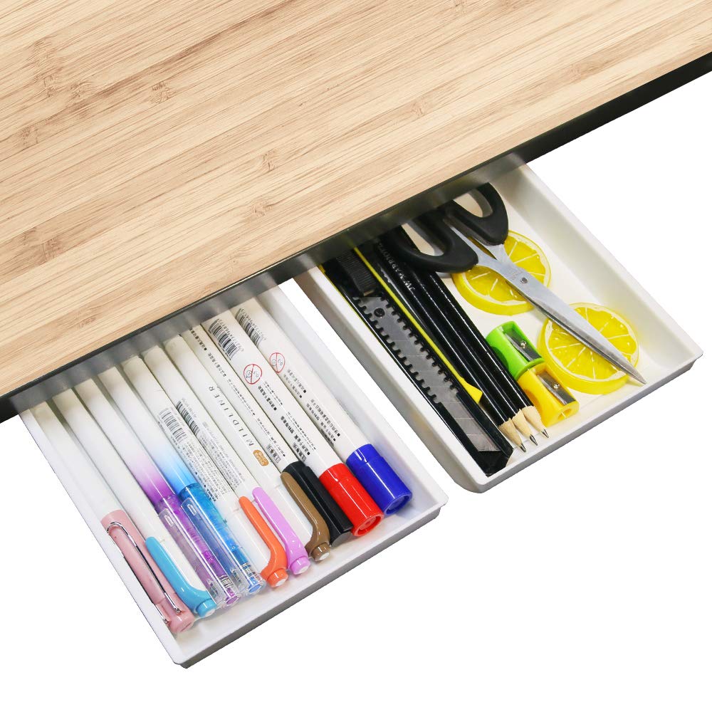 Buy INNOLITES 2 Pack Under Table Drawer Tray Desk Pencil Organizer Recycled Expandable Drawer