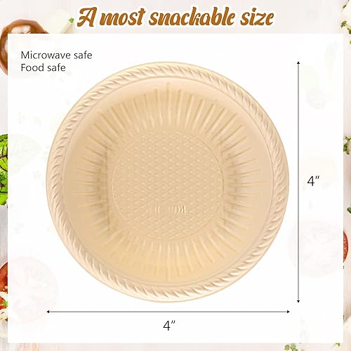 Miniatura 9 de 100 platos de papel pequeños de 4 pulgadas, platos desechables de almidón de papel redondos de alta resistencia, mini platos blancos de fiesta a