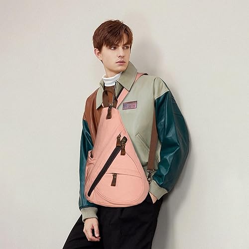 Miniatura 8 de Mochila de lona para ciclismo, senderismo, viajes, mochila cruzada, para hombro, informal, unisex