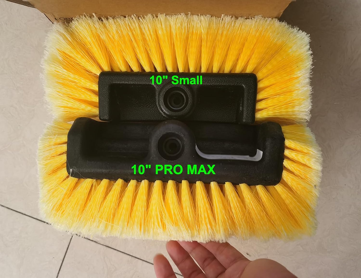 CARCAREZ 10" Car Wash Brush Head with Soft Bristle for Auto RV Truck Boat Camper Exterior Washing Cleaning, Yellow (2, 10" Small)