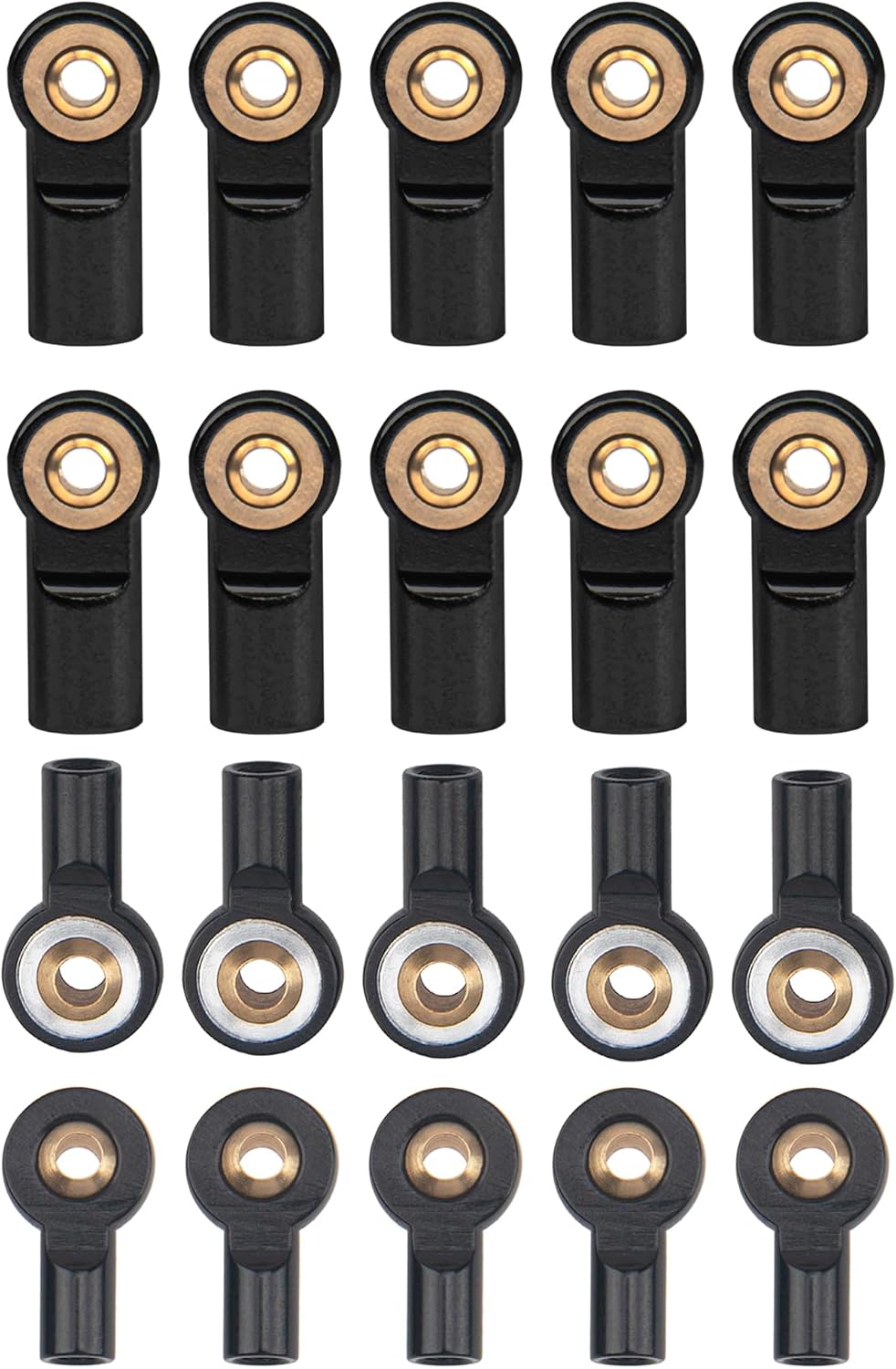 20Pcs ShareGoo M3 Tie Rod End Ball Head Holder Link 3mm Thread Ball Joint Compatible with Tamiya Redcat HSP Traxxas Axial SCX10 1/10 RC Car Truck Boat DIY Robot Airplane,L22mm L18mm