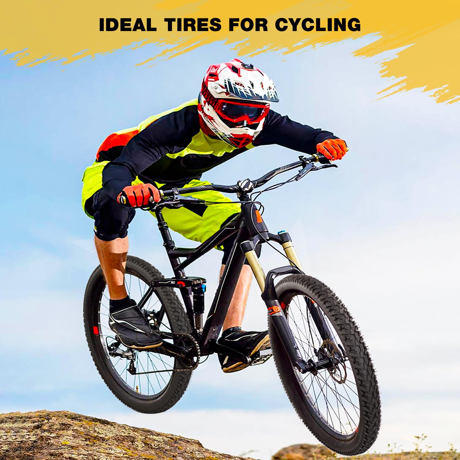 WEEROCK 2-pak opon rowerowych 26", 26 x 2,125 cala z dętką, składane opony rowerowe do rowerów MTB/miejskich/cruiser