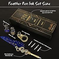 Vista 2 de Aifeiter Juego de Pluma y Tinta de Caligrafía, Juego de Pluma de Caligrafía, Incluye: Pluma de Pluma, 2 Botellas de Tinta de Color, Soporte 2 en 1