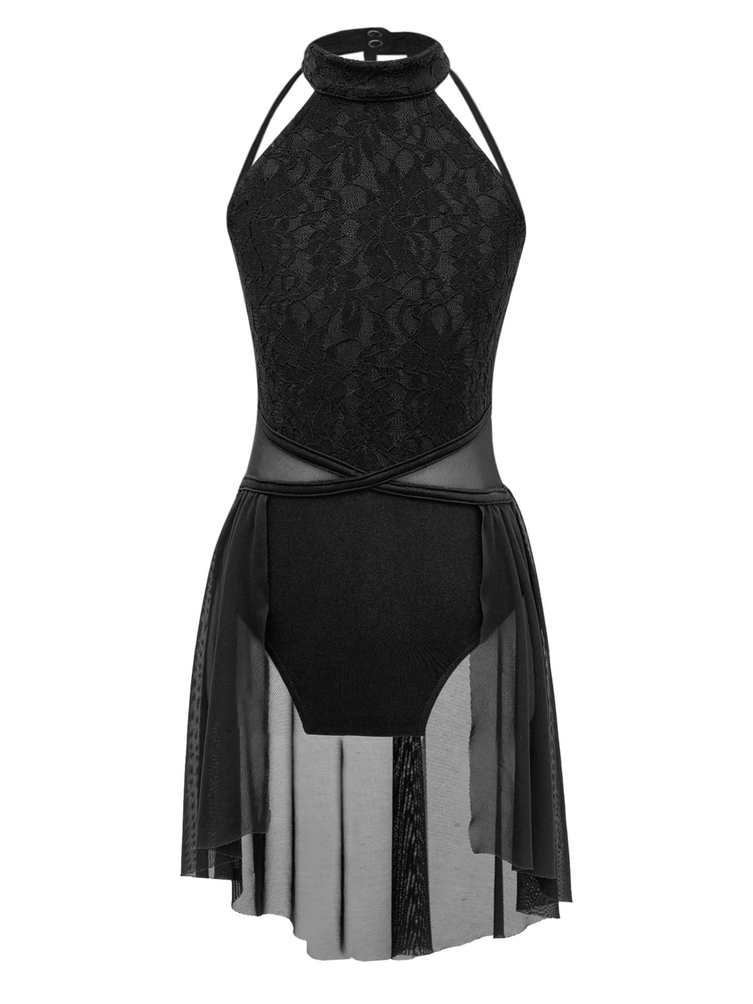 IEFIEL Maillot Patinaje Artistico Niña Vestido Brillante de Danza Ballet Leotardo Gimnasia Ritmica Maillot Ballet de sin Manga Disfraz de Bailarina — view 7