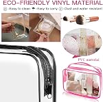 6 Pack Toiletry Bag Makeup Bag Cosmetic Bag, TSA Approved Clear Travel Toiletry Bag wih Zippers, Quart Size Travel Makeup Cosmetic Bag for Women Men, Carry on Airport Airline Compliant Bag, 6 Colors