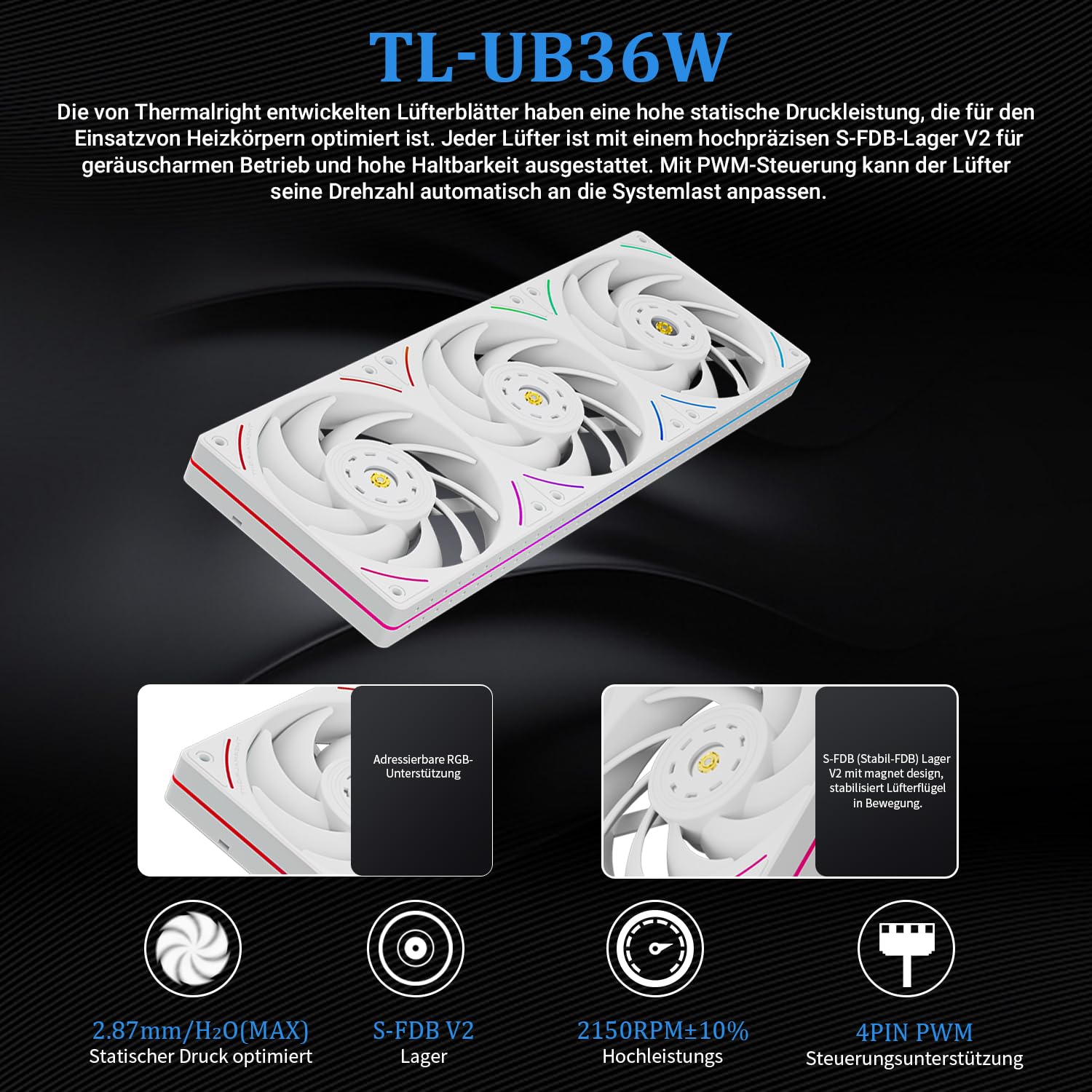 Thermalright TR Levita Vision 360 UB ARGB White - Refrigerador líquido para CPU (360 mm, AIO, pantalla curva 2K 60 Hz con resolución de 2400 x 1080, para AM5, Intel LGA1851/1700, pantalla 3D de 6,67
