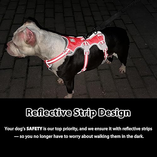 Miniatura 4 de Huntboo Arnés para perro a prueba de escapes, arnés reflectante con mango acolchado, transpirable, duradero, chaleco ajustable para perros medianos