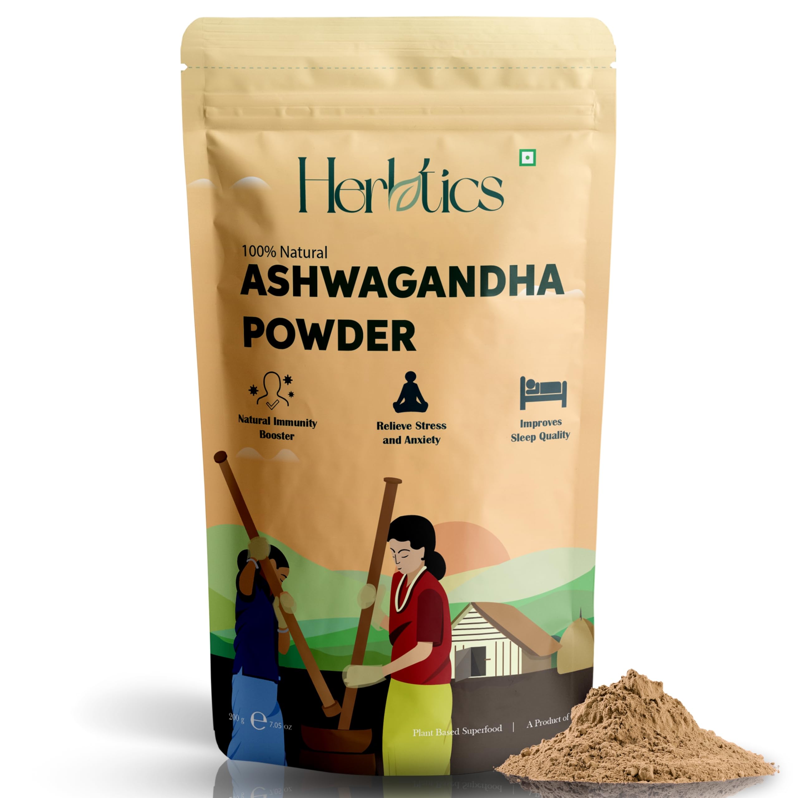 Herbtics Ashwagandha Powder | Pure and Natural | Natural Immunity Booster | Stress Relief | Imporve Sleep Quality | Plant based superfood | Withania Somnifera - 200g (B0CPFS2V78) Amazon Price History, Amazon Price Tracker